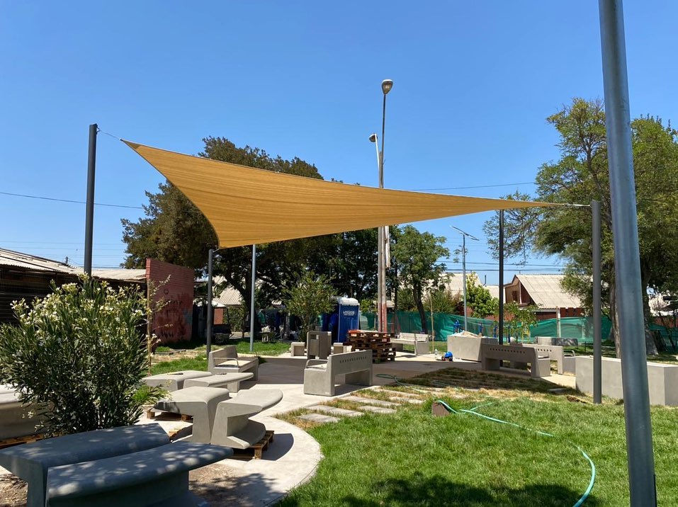 Instalación toldo vela plaza